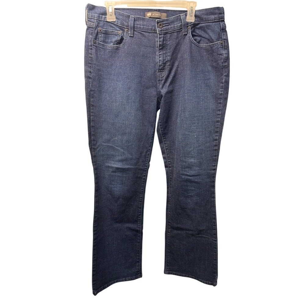Levis 515 Boot Cut Jeans Womens 14 L/C Dark Wash Stretch Denim Blue